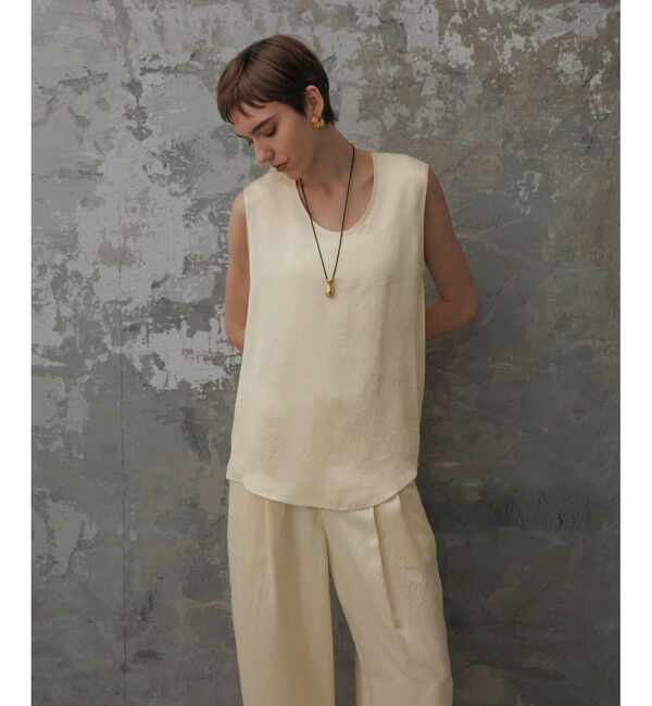 ADAM ET ROPE'「【EMOELLE】サテンタンクトップブラウス」|シャツ・ブラウス|