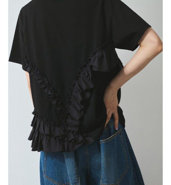 ADAM ET ROPE'「【WEB限定】アシンメトリーラッフルトップス」|Tシャツ・カットソー|