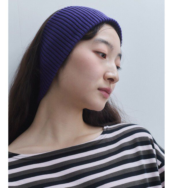 ADAM ET ROPE'「【WEB限定】ボリュームニットターバン」|ヘアバンド|パープル(50)