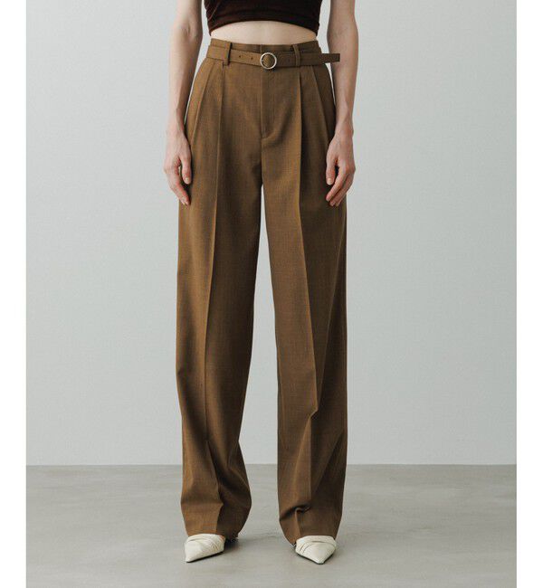 ADAM ET ROPE'「【EMOELLE】ベルテッドスラックス」|スラックス|キャメル系(26)