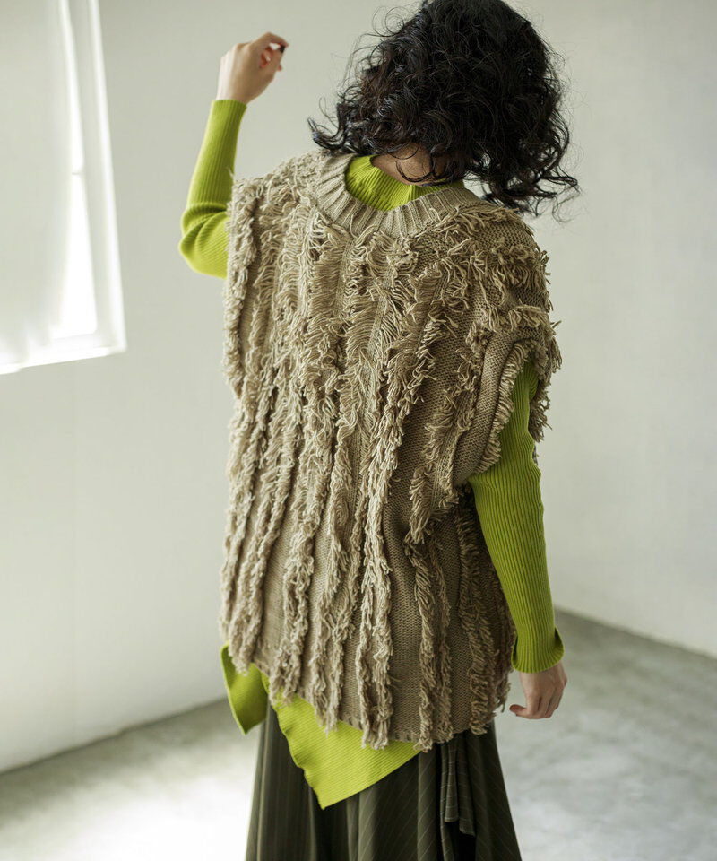  「フリンジニットベスト」|ベスト・ジレ|