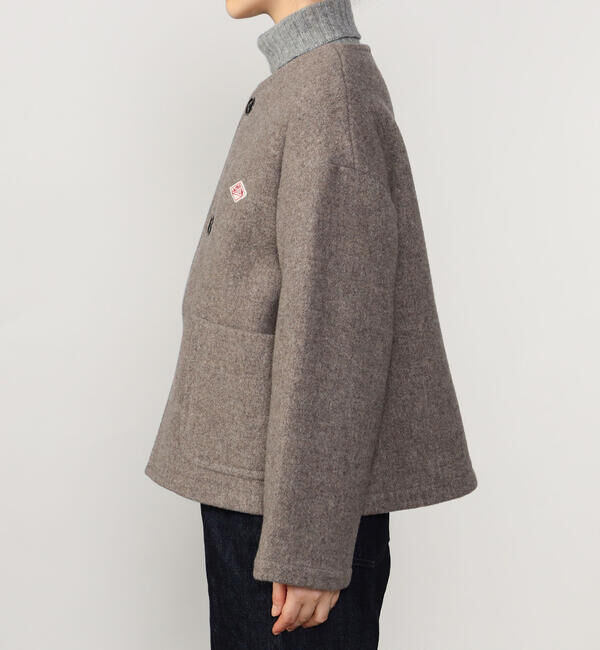  「DANTON | ウールライトパイル カラーレスジャケット WOMEN」|テーラードジャケット|