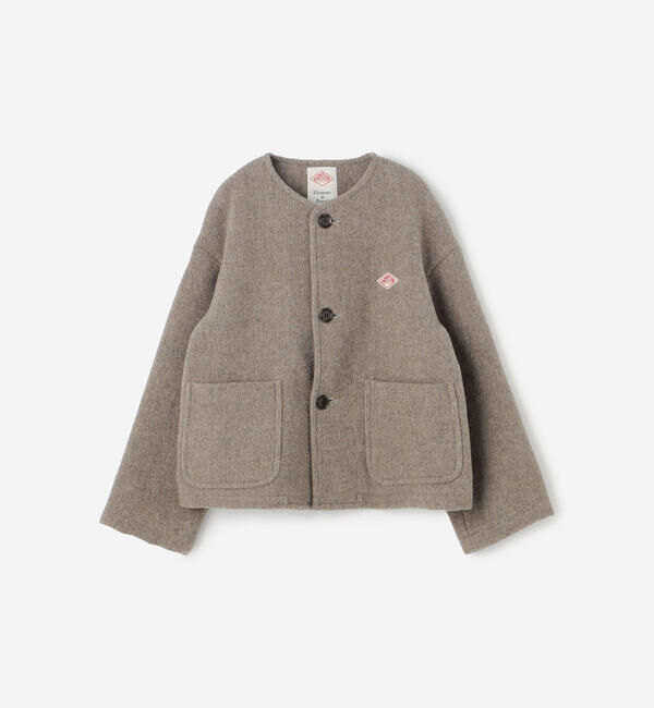  「DANTON | ウールライトパイル カラーレスジャケット WOMEN」|テーラードジャケット|