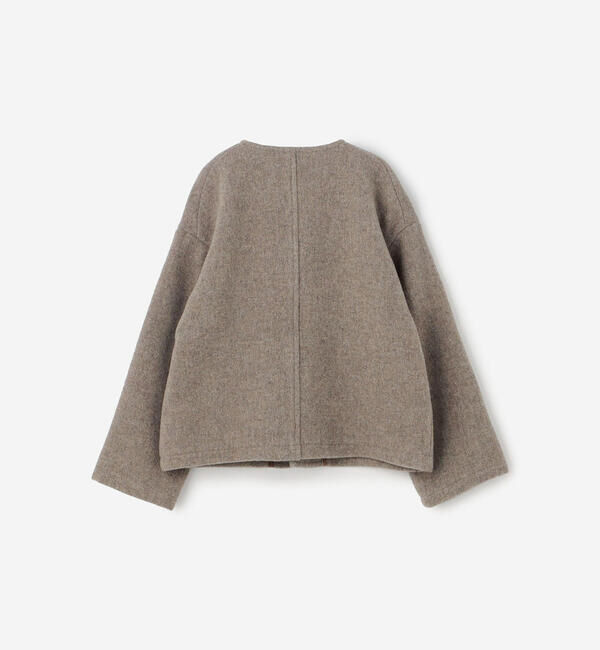  「DANTON | ウールライトパイル カラーレスジャケット WOMEN」|テーラードジャケット|