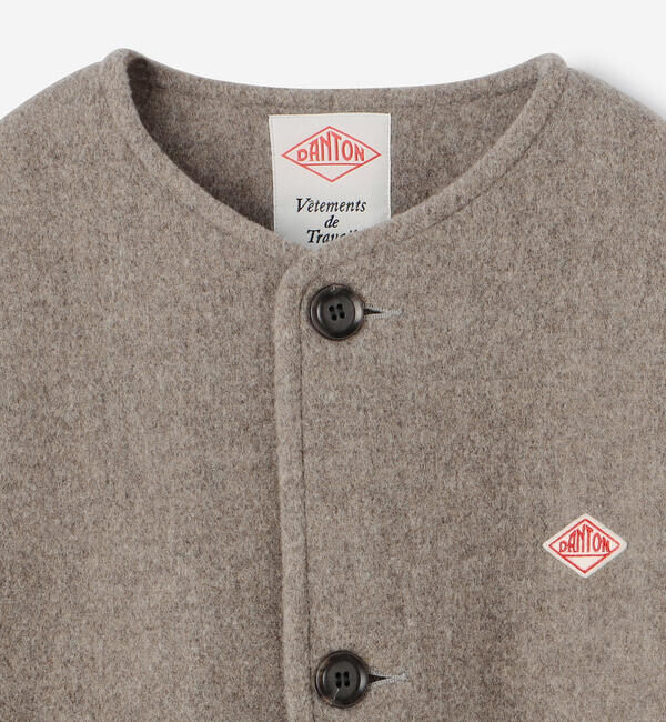  「DANTON | ウールライトパイル カラーレスジャケット WOMEN」|テーラードジャケット|