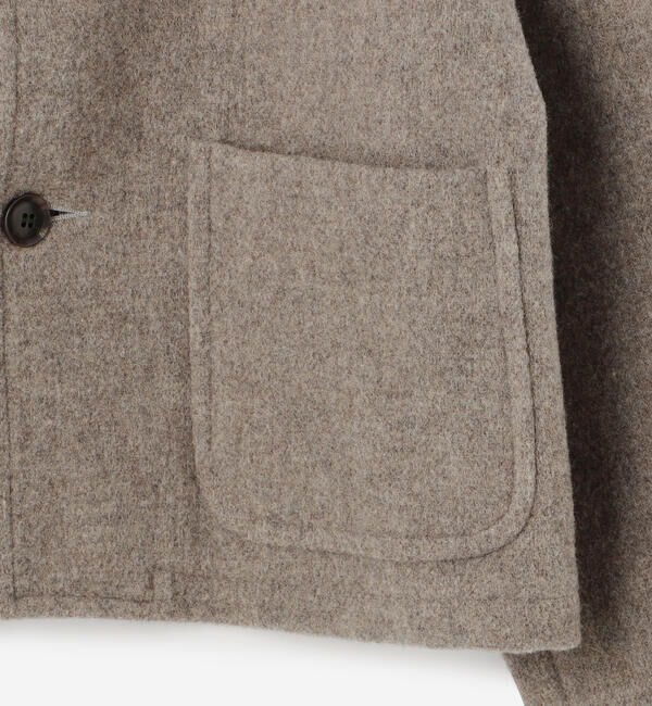  「DANTON | ウールライトパイル カラーレスジャケット WOMEN」|テーラードジャケット|