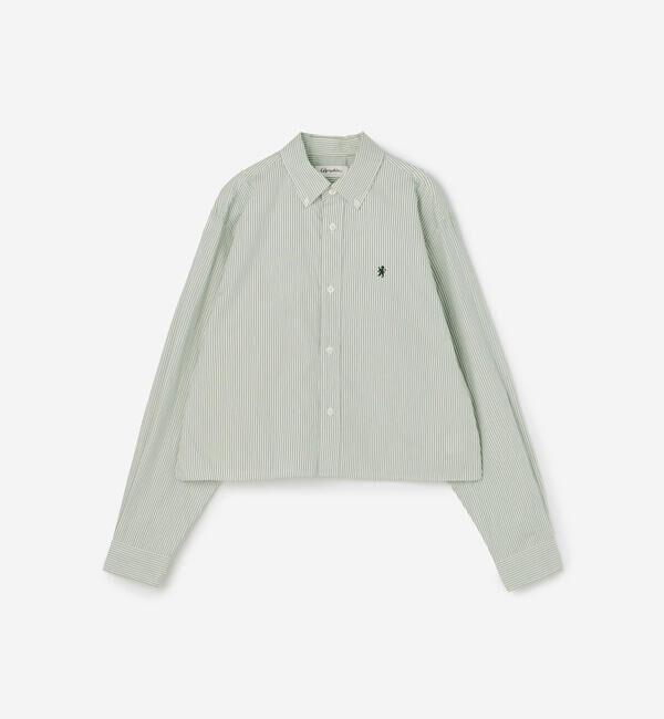 GYMPHLEX「Gymphlex | コットン ショートボタンダウンシャツ STRIPE WOMEN」|シャツ・ブラウス|