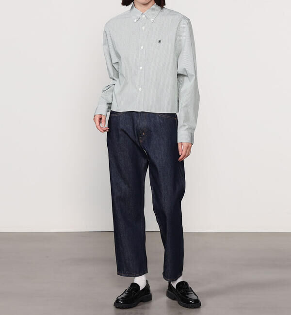 GYMPHLEX「Gymphlex | コットン ショートボタンダウンシャツ STRIPE WOMEN」|シャツ・ブラウス|