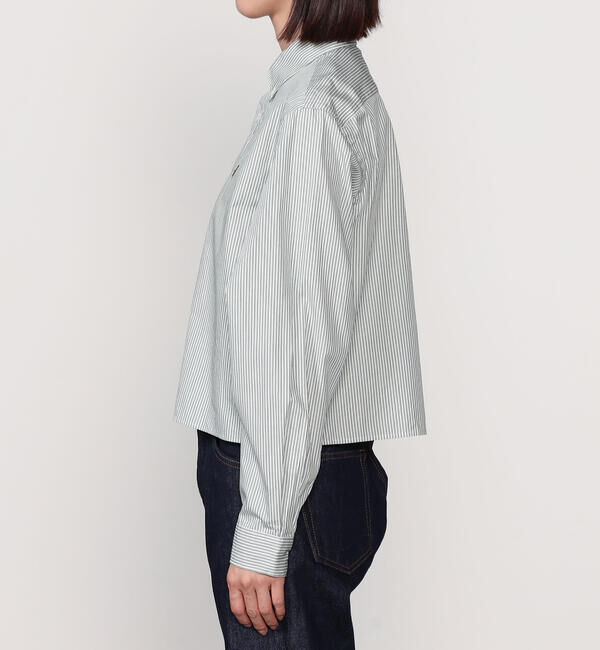 GYMPHLEX「Gymphlex | コットン ショートボタンダウンシャツ STRIPE WOMEN」|シャツ・ブラウス|
