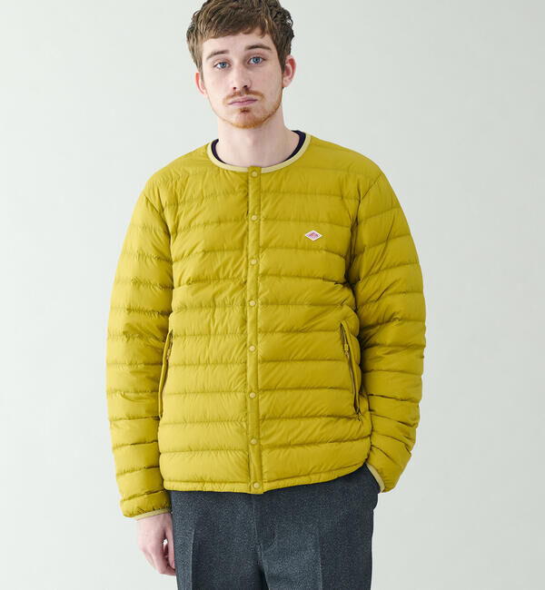 DANTON「DANTON | クルーネック インナーダウンジャケット MEN」|ダウン|MUSTARD