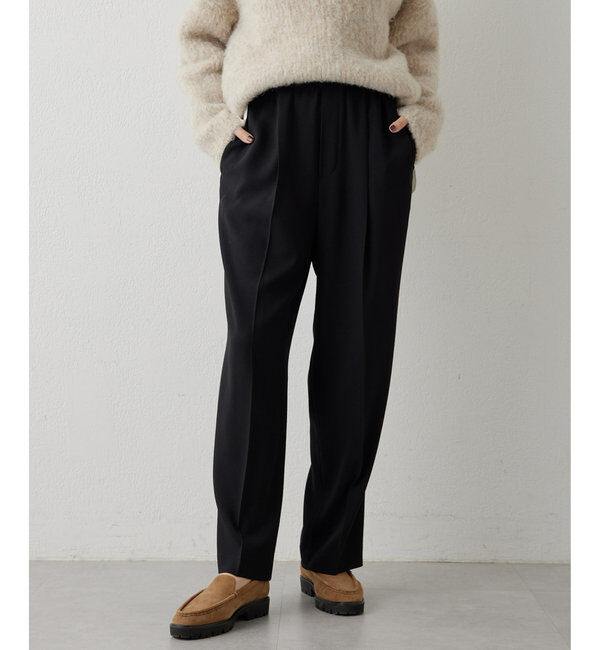  「バックサテンイージーパンツ」|チノ|ブラック