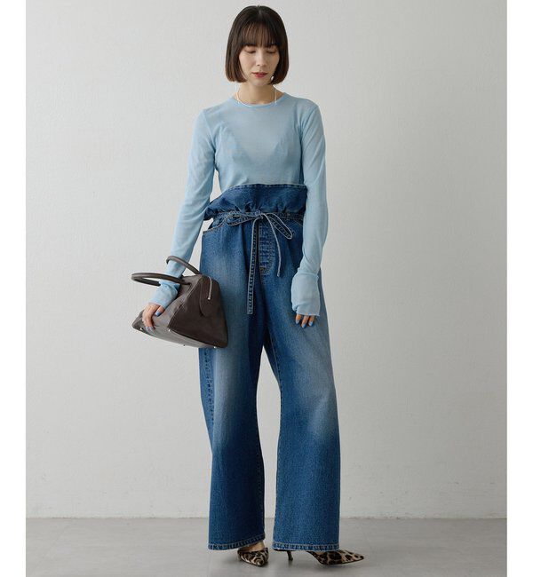  「フリルデニムパンツ」|デニム|