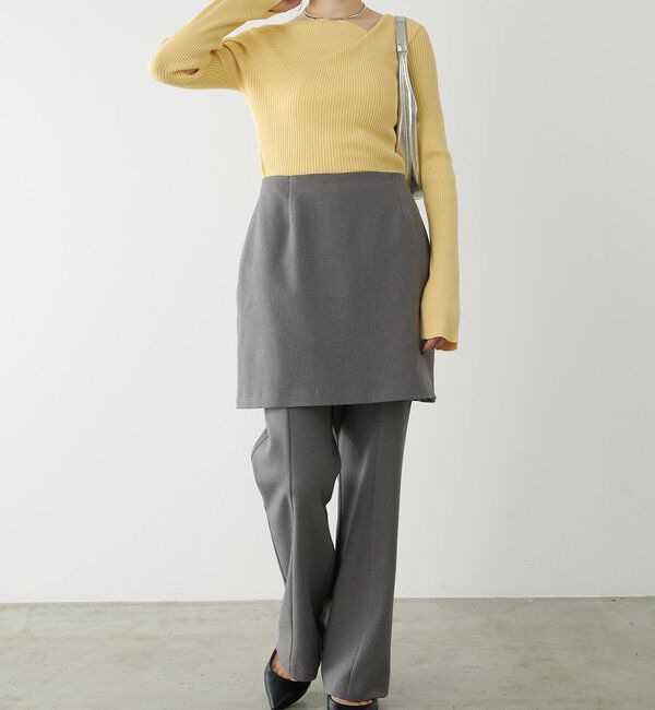  「デザインネックリブニット」|ニット・セーター|