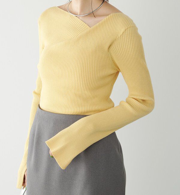  「デザインネックリブニット」|ニット・セーター|