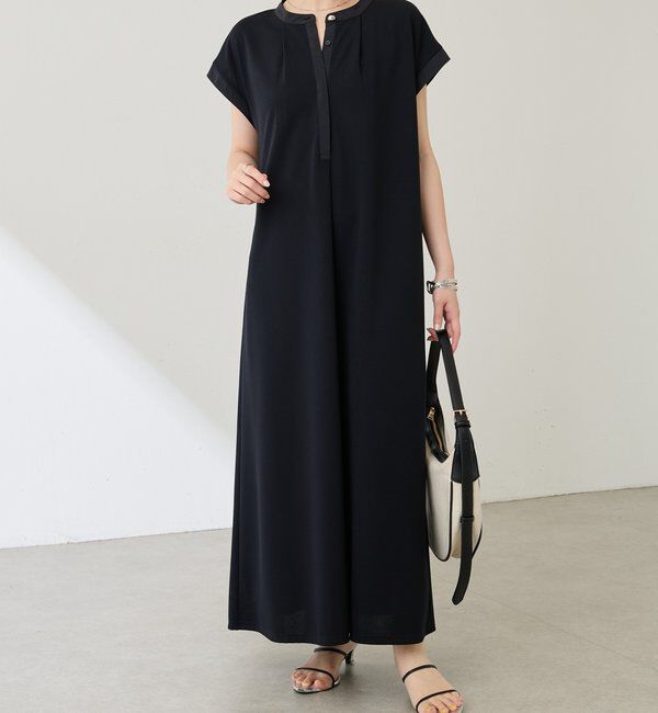  「カットジョーゼットフレンチワンピース」|ワンピース|ブラック