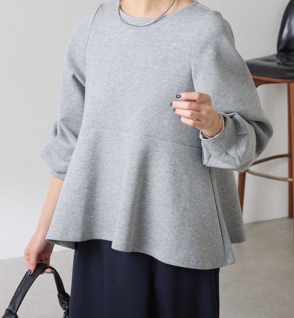  「袖ビジューペプラムカットソー」|Tシャツ・カットソー|