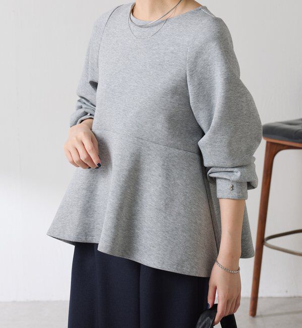  「袖ビジューペプラムカットソー」|Tシャツ・カットソー|