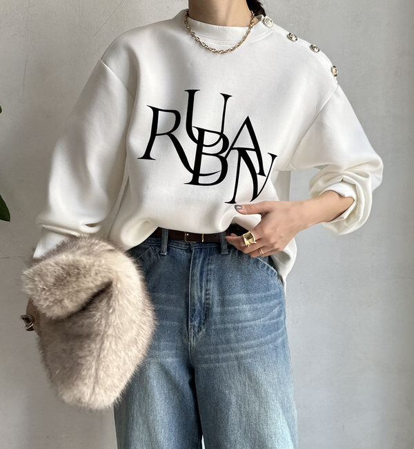  「【WEB限定】ゴールドボタンロゴトップス」|Tシャツ・カットソー|