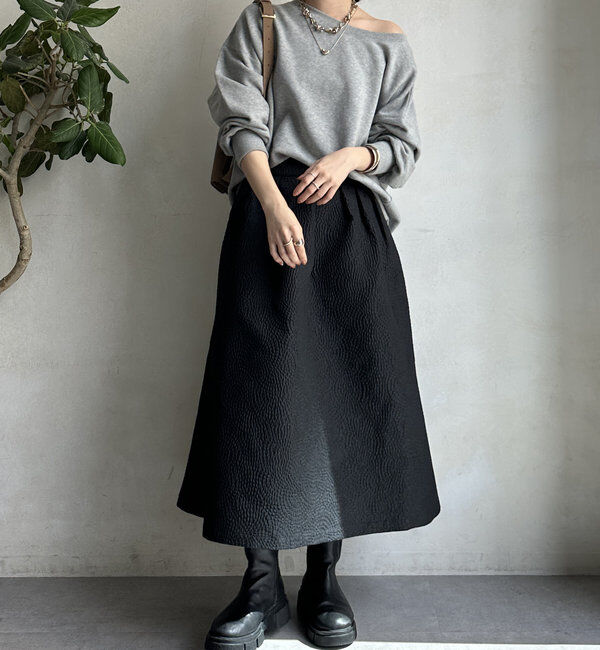  「【WEB限定】フクレジャガードフレアスアカート」|スカート|