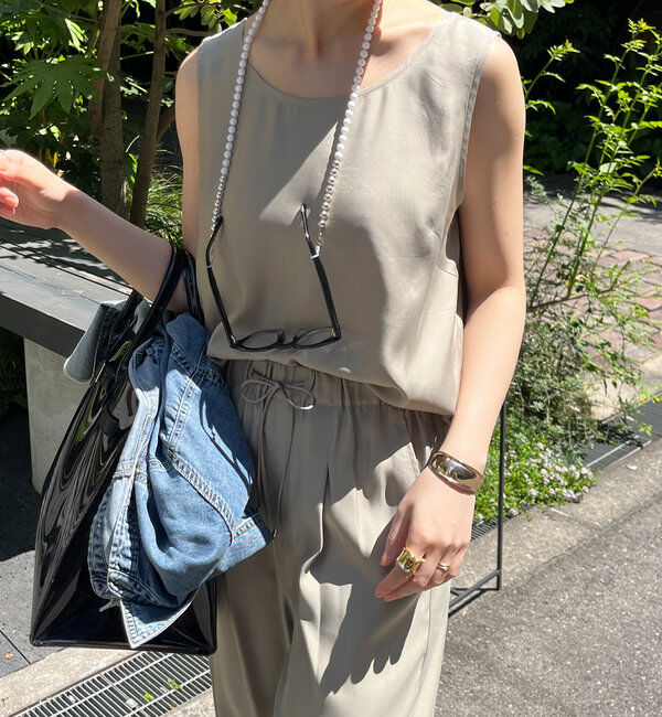  「【ウォッシャブル】キュプラタンクブラウス」|シャツ・ブラウス|ベージュ