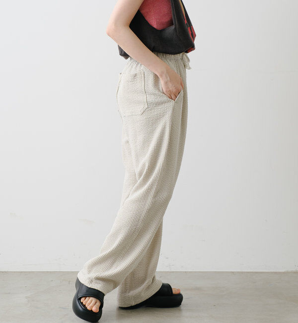  「【WHIMSIC/SETUP対応】ストレッチシアサッカーイージーパンツ」|チノ|