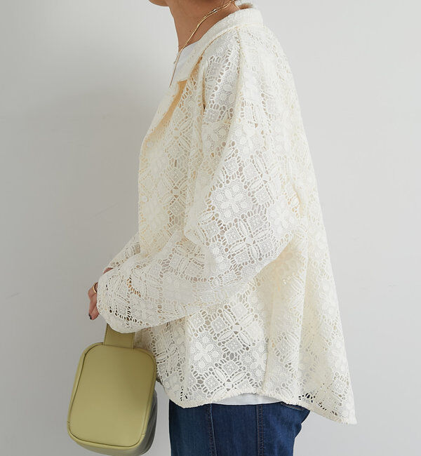  「開襟レースシャツ」|シャツ・ブラウス|