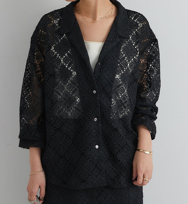  「開襟レースシャツ」|シャツ・ブラウス|