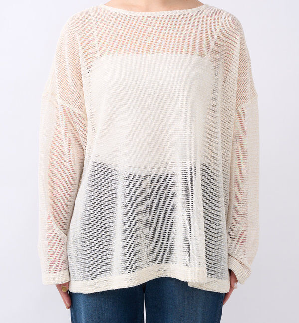  「前後2WAYラメメッシュカーディガン」|ニット・セーター|