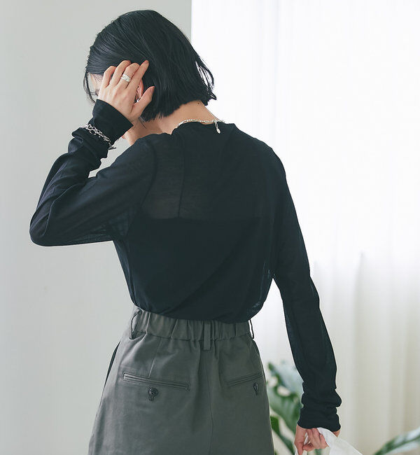  「【MONN.:.(モン)】シアーロンT」|Tシャツ・カットソー|