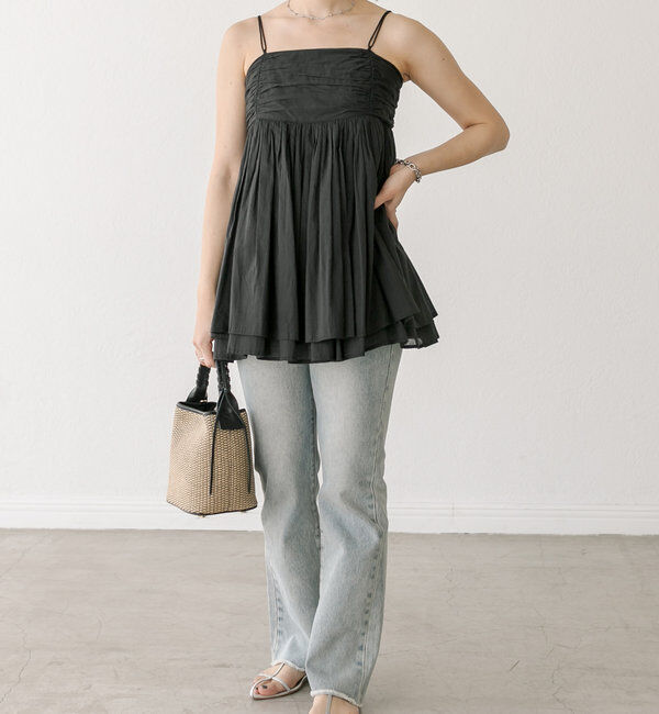  「【MONN.:. (モン)】フレアデニム」|デニム|