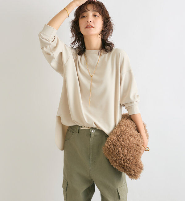  「【ウォッシャブル/しわになりにくい】カットジョーゼットプルオーバー」|Tシャツ・カットソー|