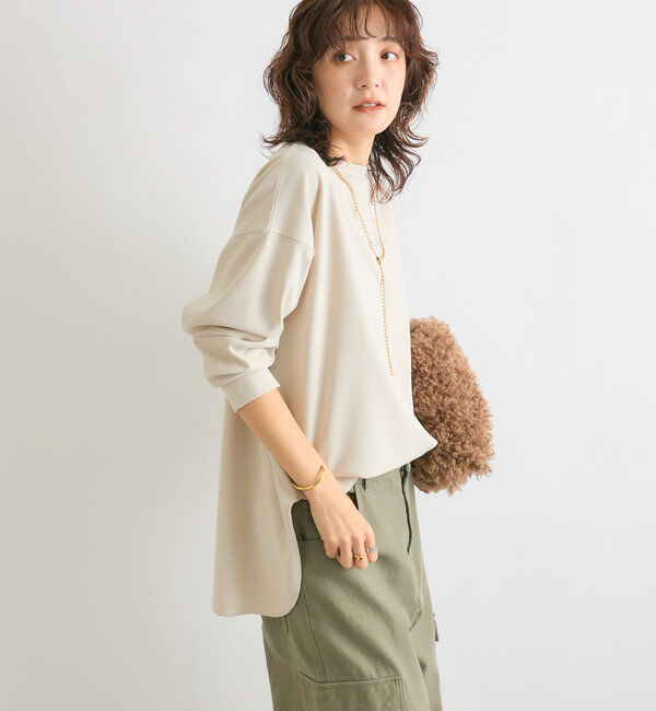  「【ウォッシャブル/しわになりにくい】カットジョーゼットプルオーバー」|Tシャツ・カットソー|
