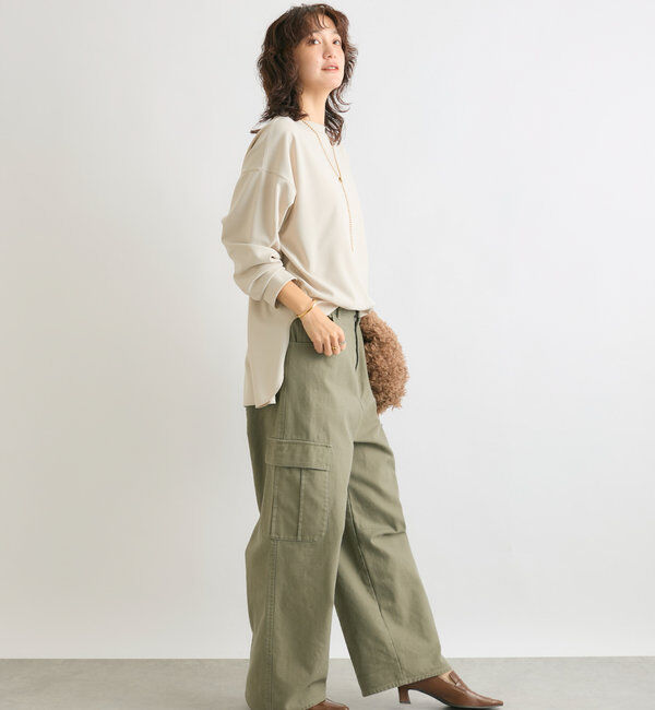  「【ウォッシャブル/しわになりにくい】カットジョーゼットプルオーバー」|Tシャツ・カットソー|