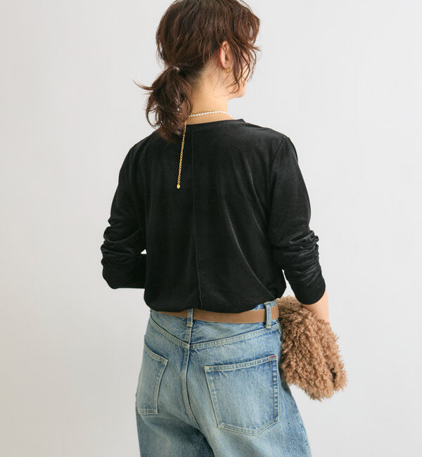  「【1枚でも様になる】シアーベロアロンT」|Tシャツ・カットソー|