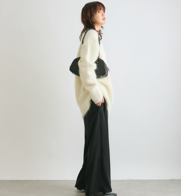  「【ルーズなオーバーサイズ】スーリーアルパカシャギーVネックニット」|ニット・セーター|