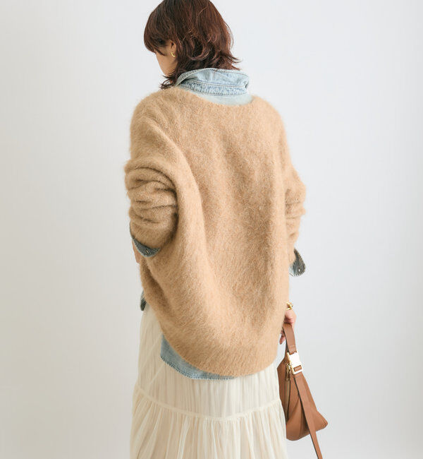  「【ルーズなオーバーサイズ】スーリーアルパカシャギーVネックニット」|ニット・セーター|