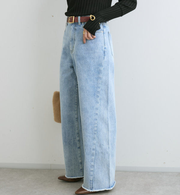  「【MONN.:.(モン)】neat wide DENIM」|デニム|