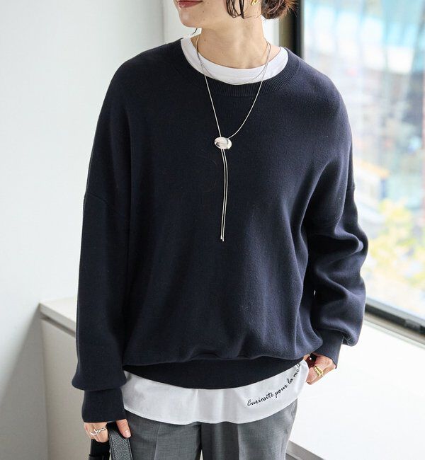  「【セットアップ対応】コットンスムースラウンドヘムニット」|ニット・セーター|