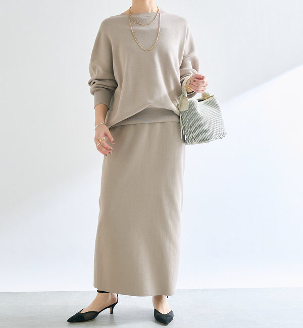  「【セットアップ対応】コットンスムースラウンドヘムニット」|ニット・セーター|