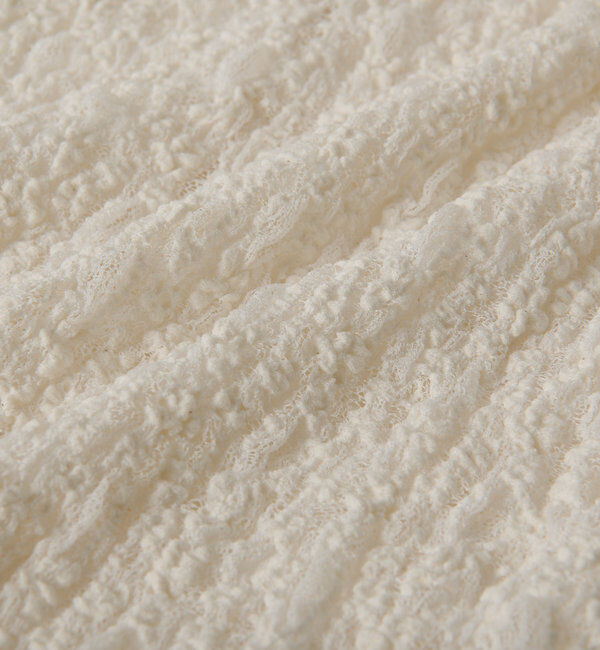  「【ニットのインナーにも】ストレッチフラワーレースカットソー」|Tシャツ・カットソー|