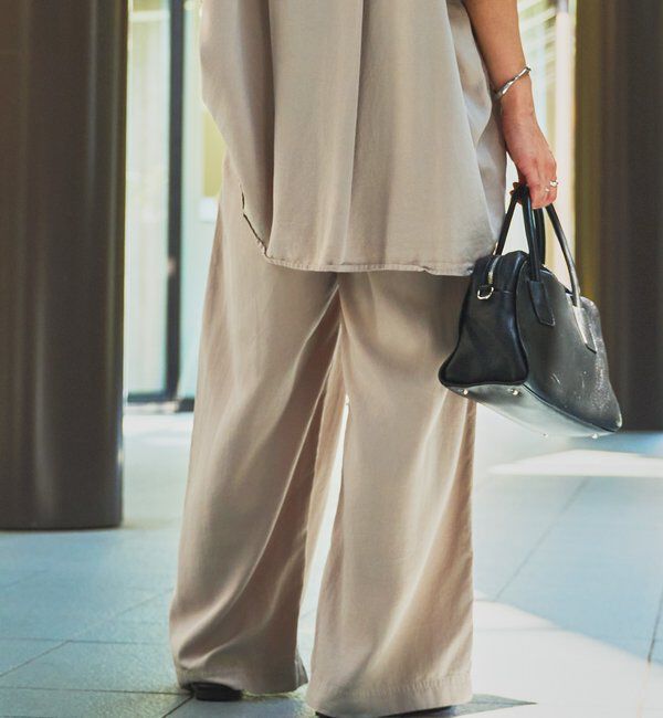  「【セットアップ可能】ガーメントダイワイドパンツ」|チノ|