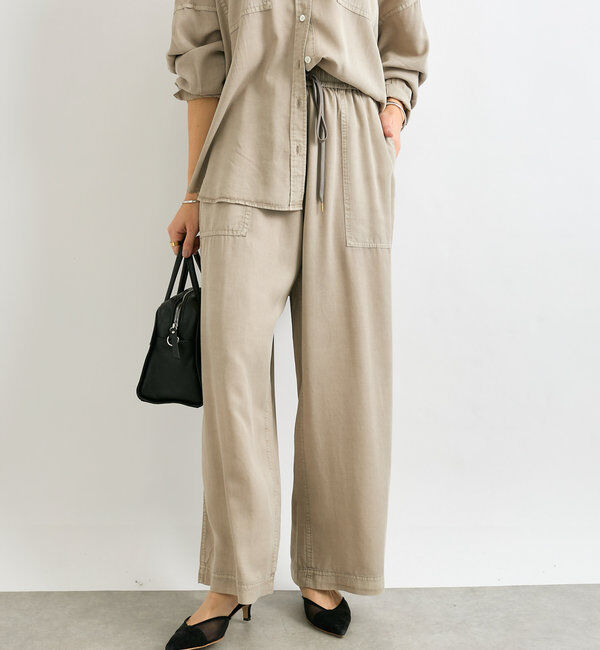  「【セットアップ可能】ガーメントダイワイドパンツ」|チノ|