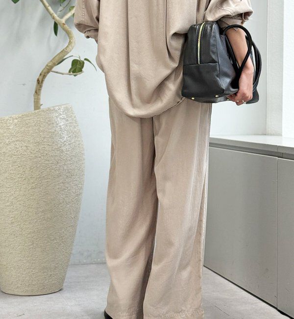  「【セットアップ可能】ガーメントダイワイドパンツ」|チノ|