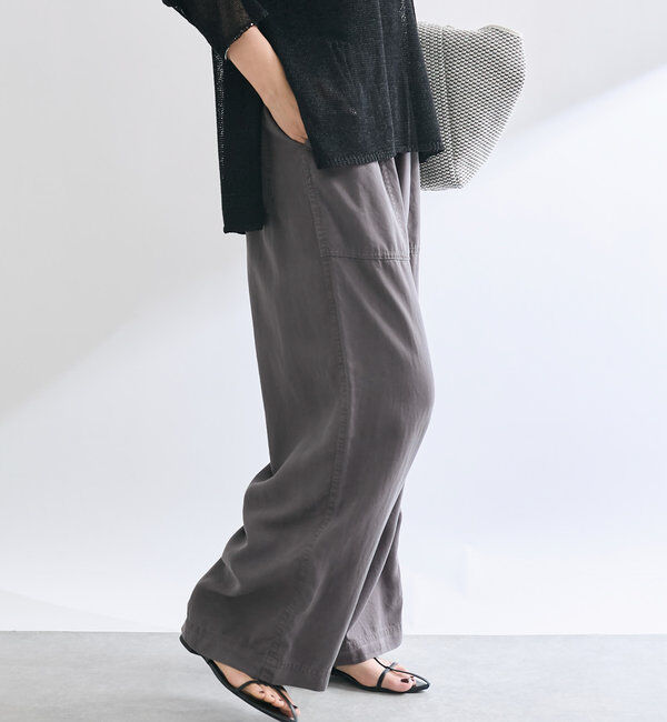  「【セットアップ可能】ガーメントダイワイドパンツ」|チノ|
