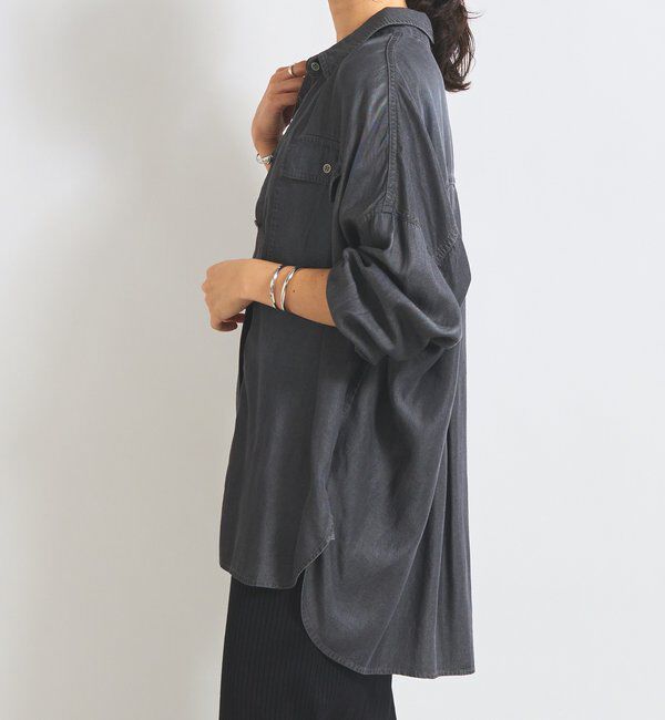  「【セットアップ可/真夏も快適！】ドレーピーデニムシャツ」|シャツ・ブラウス|