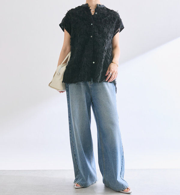  「【着映え◎】カットジャガードフレンチシャツ」|シャツ・ブラウス|