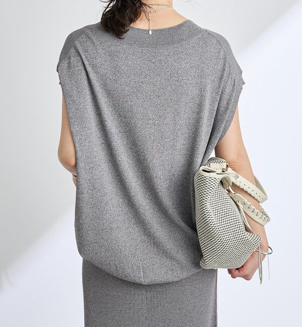  「【ひんやりタッチ・セットアップ対応可】レーヨン混バックテールニット」|ニット・セーター|