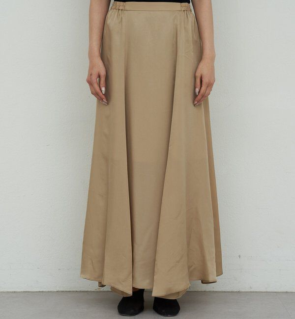  「【楽ちん&times;エレガント】【セットアップ対応】キュプラフレアスカート」|スカート|