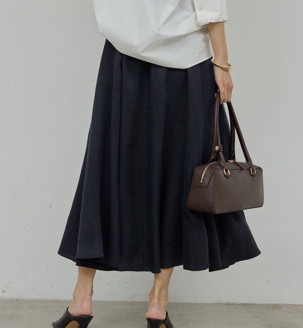  「【楽ちん&times;エレガント】【セットアップ対応】キュプラフレアスカート」|スカート|