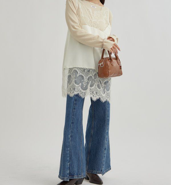  「レースサテンキャミソール」|シャツ・ブラウス|